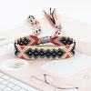 Ethnic Style Rhombus Polyester Braided Cord Bracelet PW-WGA14C8-12-1