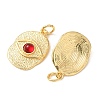 Textured Brass & Resin Pendants KK-A304-19G-3
