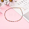 Faceted Natural Agate Beaded Necklaces NJEW-JN03308-4