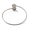 304 Stainless Steel Cuff Blank Bangle Bases with Round Tray STAS-Z088-03B-P-3