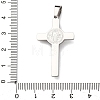 304 Stainless Steel Religion Jesus Cross Pendants STAS-F323-12P-3