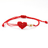 Brass & Resin Beads Braided Bead Bracelets BH1312-13-1