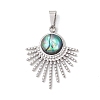 Natural Paua Shell Pendants PALLOY-JF05227-02-1