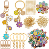 DIY Letter & Flower Keychain Findings Kits DIY-BM0002-22-1