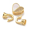 Brass Micro Pave Clear Cubic Zirconia Fold Over Clasps KK-U037-42G-01-2