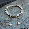 Bohemian Dyed Natural Imperial Jasper Heart Bead Braided Bead Bracelets for Women FS-WG782CA-01-3