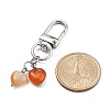 Heart Natural Green Aventurine & Red Agate & Grey Agate & Aquamarine & Howlite & Cherry Quartz Glass Pendant Decoration HJEW-JM02493-3