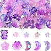 126Pcs 8 Styles Electroplate Transparent Glass Bead GLAA-FS0002-50-1