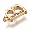 Brass Micro Pave Clear Cubic Zirconia Charms ZIRC-B002-39G-B-3