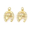 Brass Micro Pave Clear Cubic Zirconia Pendants KK-B177-05A-G-1