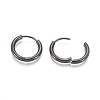 304 Stainless Steel Huggie Hoop Earrings LS-EJEW-F111B-17mm-B-3