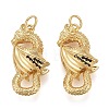 Brass Micro Pave Black Cubic Zirconia Pendants LS-KK-F821-39G-1