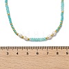 Boho Natural Cultured Freshwater Pearl & Round Seed Beaded Braided Necklaces for Women NJEW-JN06187-02-4