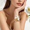 Alloy Enamel Hinged Cuff Bangles for Women WG0169B-01-2