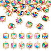 25Pcs Polymer Clay Heart & CCB Square Frame Links Connector Charms CLAY-TADJ0001-05-1