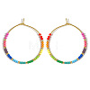 Glass Colorful Beads Hoop Earrings for Women SX7137-1-1