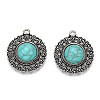 Synthetic Turquoise Pendants X1-PALLOY-TAC0044-58AS-3