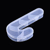 Christmas Candy Cane 5 Grids Plastic Bead Storage Containers with Hinged Lid CON-T001-03-3