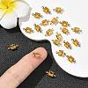 SHEGRACE Brass Pave Cubic Zirconia Square Connector Charms XGRQ2O088-440D-G-5
