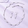 Round Imitated Pearl Acrylic Dangle Earrings & Necklaces Sets SJEW-JS01363-1