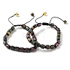 Adjustable Natural Tourmaline and Non-magnetic Synthetic Hematite Braided Bead Bracelets BJEW-Z090-01J-4