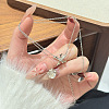 304 Stainless Steel Crystal Rhinestone Initial Pendant Necklaces FS-WGCEFCC-24-2