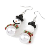Christmas Handmade Lampwork Dangle Earrings EJEW-JE07516-01-3