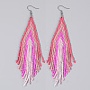 Handmade Glass Seed Beads Tassel Dangle Earrings LS-EN2812-8-1
