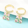 Brass Micro Pave Cubic Zirconia Cuff Earrings EJEW-Z164-08G-02-1