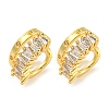 Brass Micro Pave Cubic Zirconia Cuff Earrings EJEW-C104-108G-1