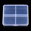 Rectangle Transparent Plastic Bead Containers CON-N013-01-1