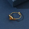 Natural Tiger Eye Adjustable Finger Rings for Women RJEW-A101-01G-02-3