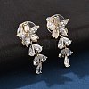 Brass Clear Cubic Zirconia Stud Earrings EJEW-D301-06G-03-1