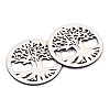 Undyed Natural Wooden Big Pendants WOOD-N007-025-2