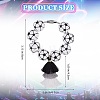 Football Wood Beads Pendant Decoration HJEW-SW00116-2
