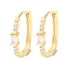Oval 925 Sterling Silver Micro Pave Clear Cubic Zirconia Hoop Earrings EJEW-K317-09G-4