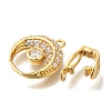 Brass Micro Pave Clear Cubic Zirconia Fold Over Clasps LS-KK-K389-127G-2