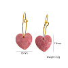 Valentine's Day Heart Natural Rhodochrosite Hoop Earrings FS-WG2D3FB-02-1