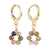 9 Pairs 3 Style Natural Mixed Gemstone Beaded Ring Dangle Leverback Earrings EJEW-JE05089-5