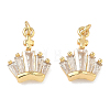 Brass Micro Pave Clear Cubic Zirconia Charms KK-A291-31G-1