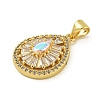 Rack Plating Brass Pave Cubic Zirconia Pendants KK-U029-28G-04-2