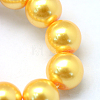 Baking Painted Pearlized Glass Pearl Round Bead Strands HY-Q003-4mm-56-3