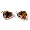 Natural Tiger Eye Love Heart Pendants G-T138-205G-G-2