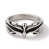 Vintage 304 Stainless Steel Bat Wing Finger Rings for Mens Womens RJEW-U005-13AS-2