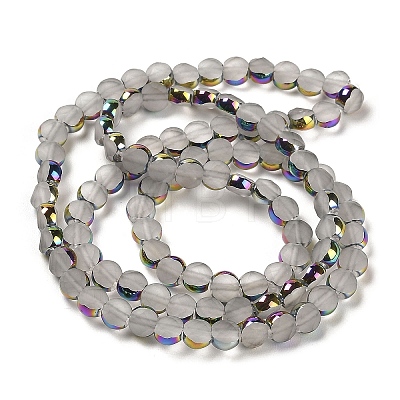 Electroplate Frosted Glass Beads Strands EGLA-Z001-01E-1