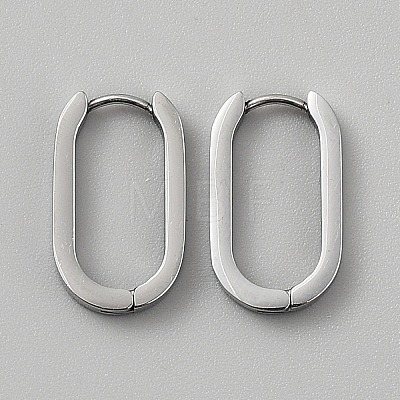 316 Stainless Steel Oval Hoop Earrings EJEW-WH0015-138B-P-1