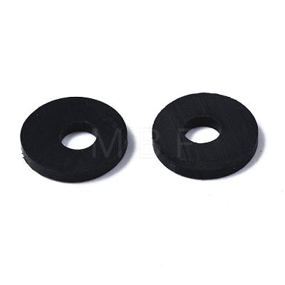 Flat Round Eco-Friendly Handmade Polymer Clay Beads CLAY-R067-10mm-42-1