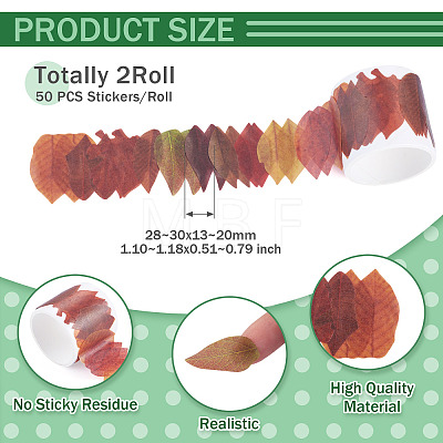 Autumn Leaf Paper Tape Stickers for Card Making DIY-TAC0032-23C-1