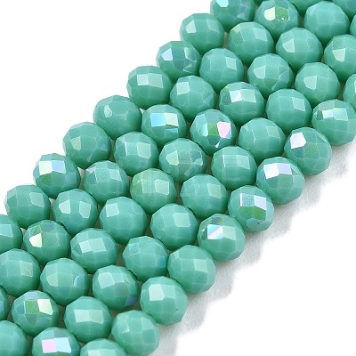 Electroplate Opaque Solid Color Glass Beads Strands EGLA-A044-P3mm-L31-1