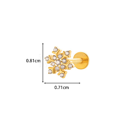 Titanium Alloy Micro Pave Cubic Zirconia Cartilage Earrings WGCFBAF-08-1